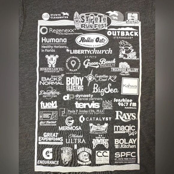 Florida Tropical Shirt St Pete Rollin' Oats 10K T-shirt Short Sleeve Vneck Small - Picture 4 of 9